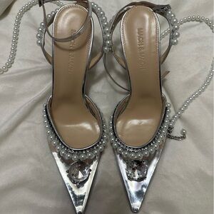Mach & Mach Clear Heels with pearls Size 37 1/2